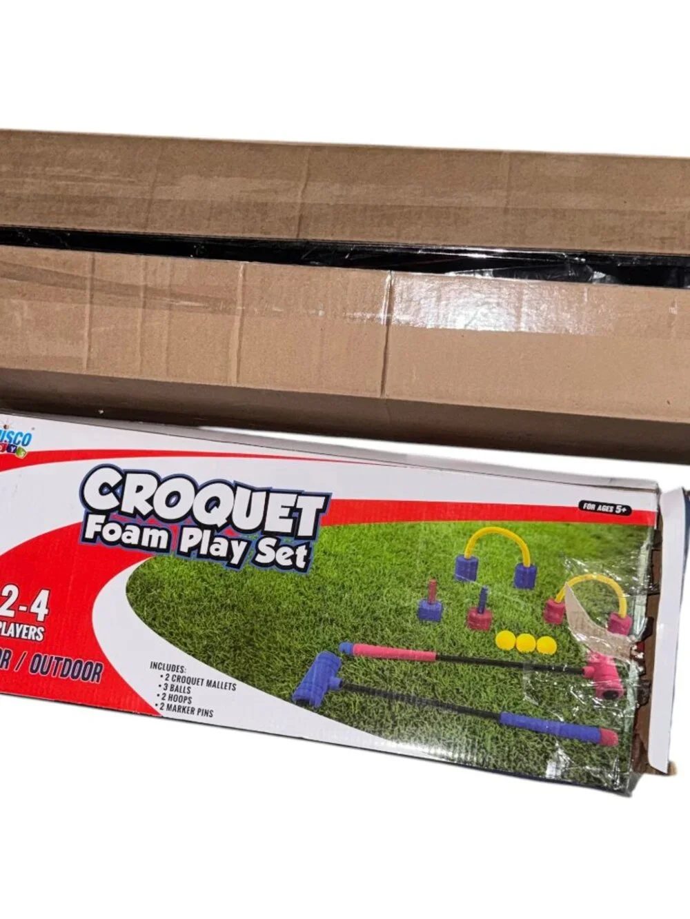 Wooden Cricket Set Size 3 and Croquet Foam Set
